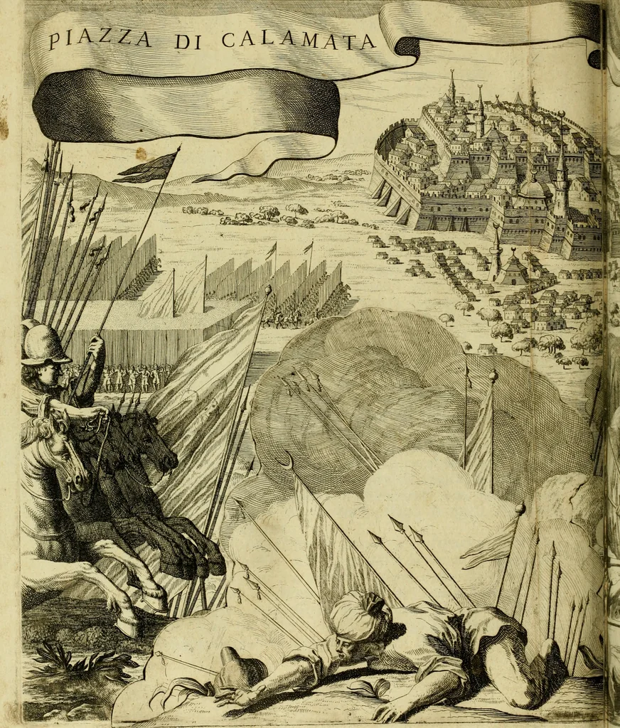 An illustration from Memorie istoriografiche delli regni della Morea e Negroponte e luoghi adiacenti, 1686, leaf 65