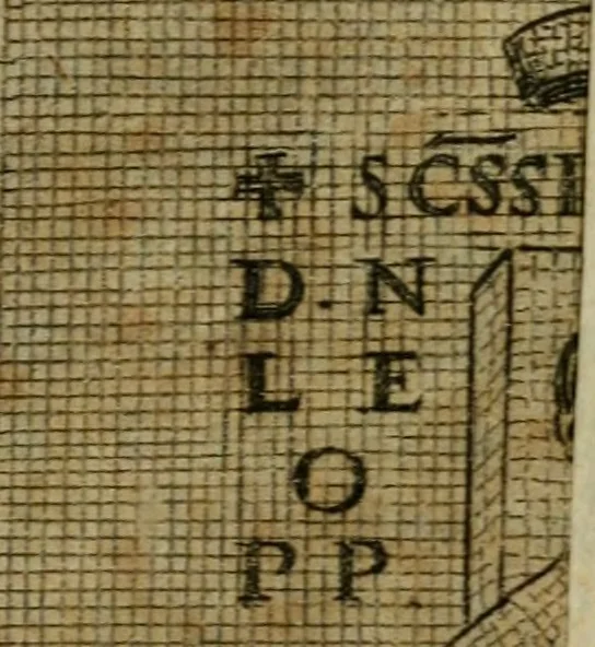 An illustration from Memorie sacre delle sette chiese di Roma e di altri luoghi, che si trouano per le strade di esse ..., 1630, leaf 580