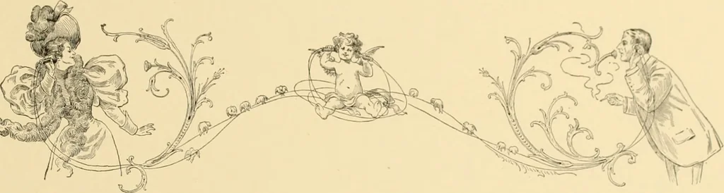 An illustration from Men, women and mirth ..., 1909, leaf 104