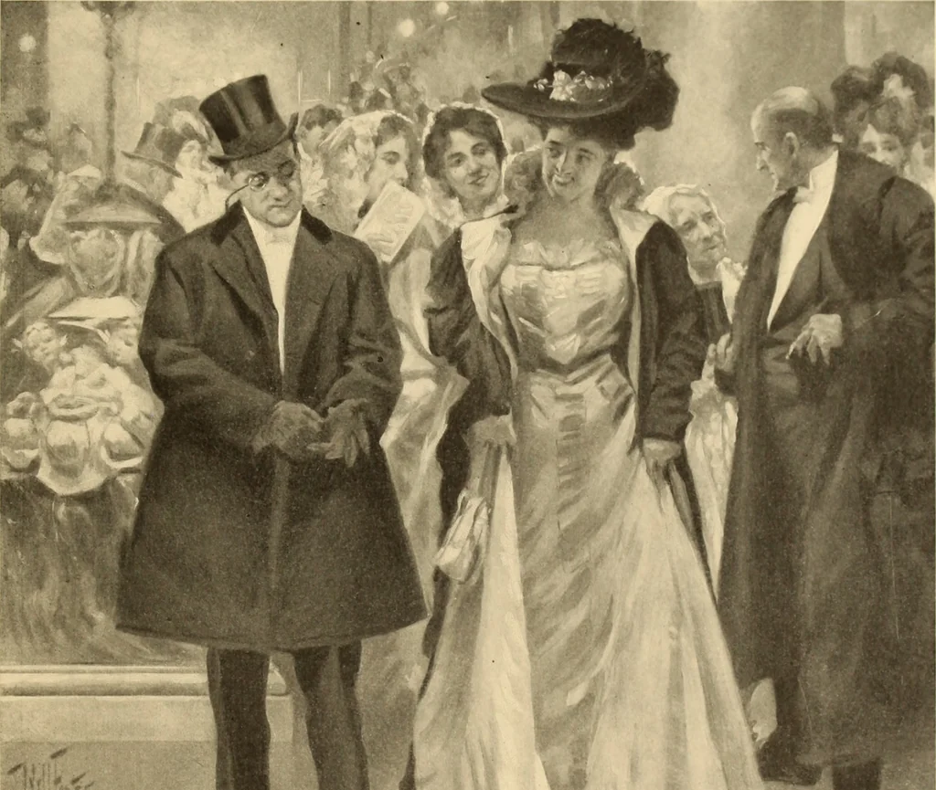 An illustration from Men, women and mirth ..., 1909, leaf 110