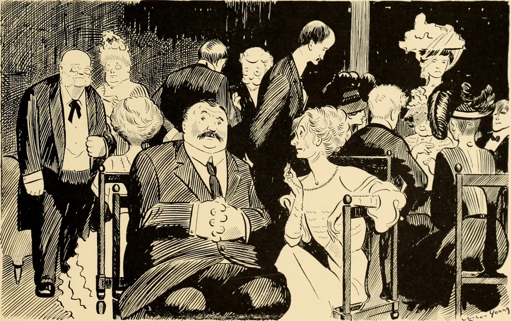 An illustration from Men, women and mirth ..., 1909, leaf 118