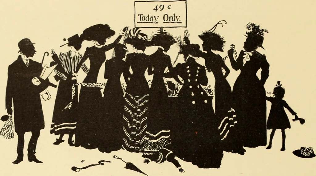 An illustration from Men, women and mirth ..., 1909, leaf 119