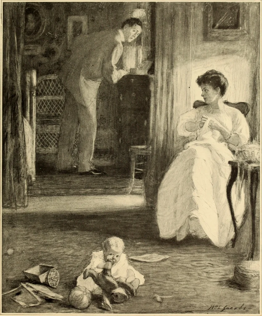 An illustration from Men, women and mirth ..., 1909, leaf 120