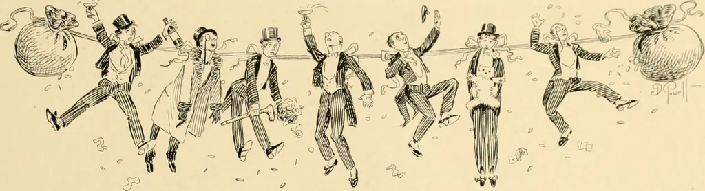 An illustration from Men, women and mirth ..., 1909, leaf 122