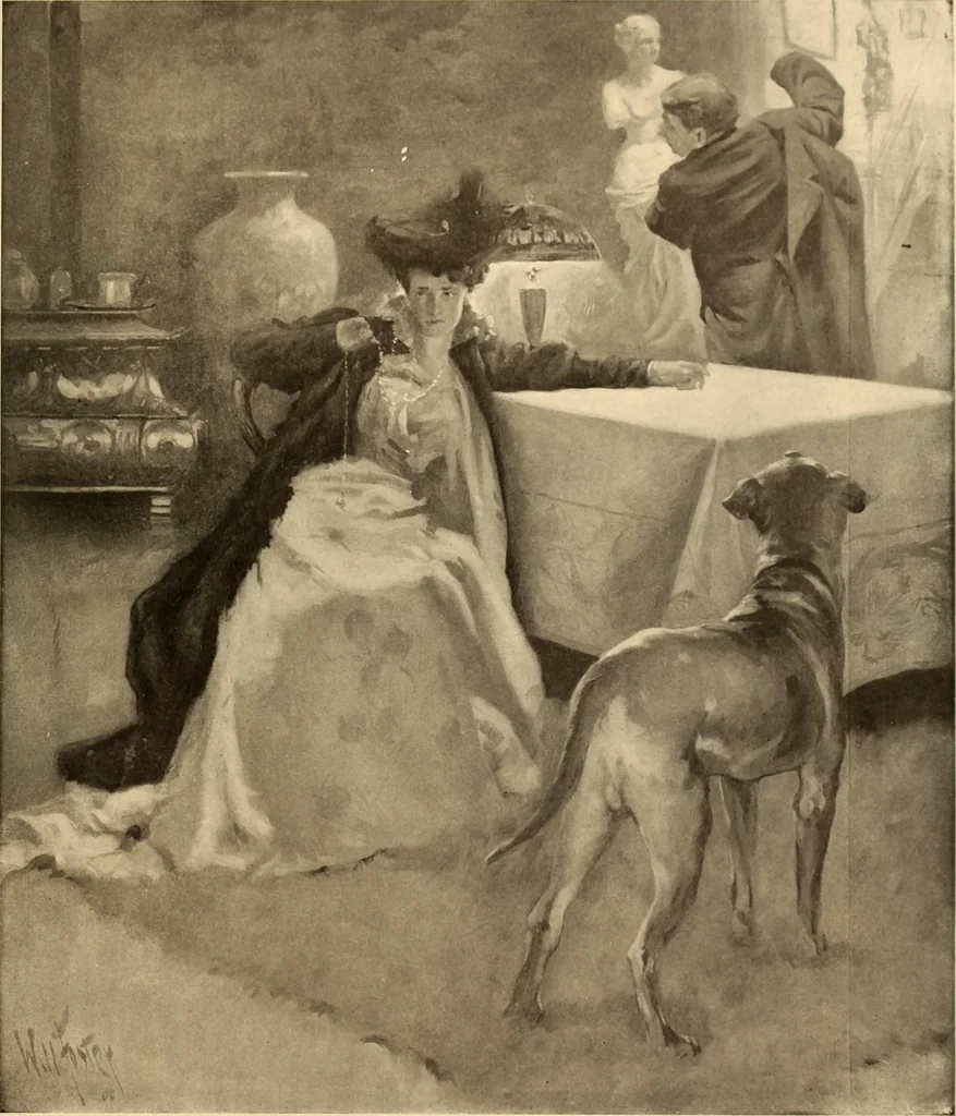 An illustration from Men, women and mirth ..., 1909, leaf 16