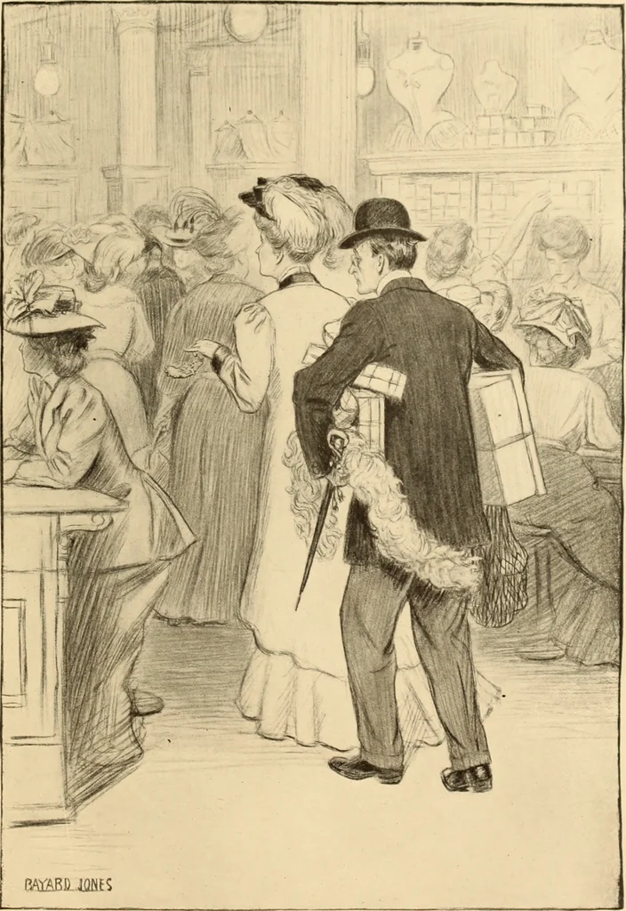 An illustration from Men, women and mirth ..., 1909, leaf 22
