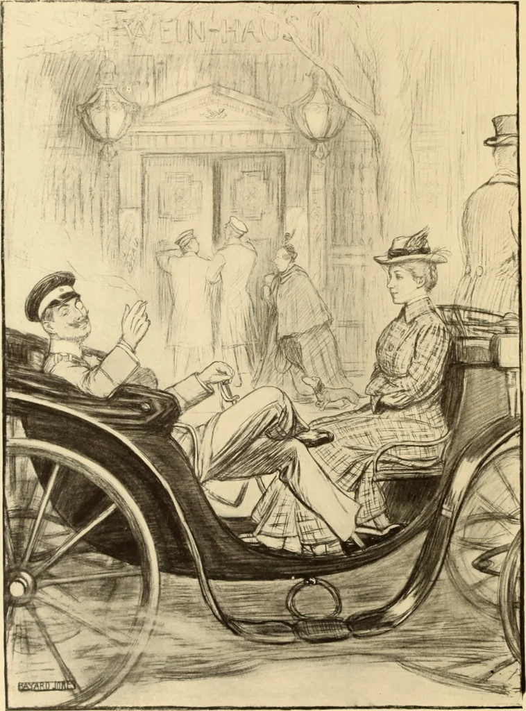 An illustration from Men, women and mirth ..., 1909, leaf 23
