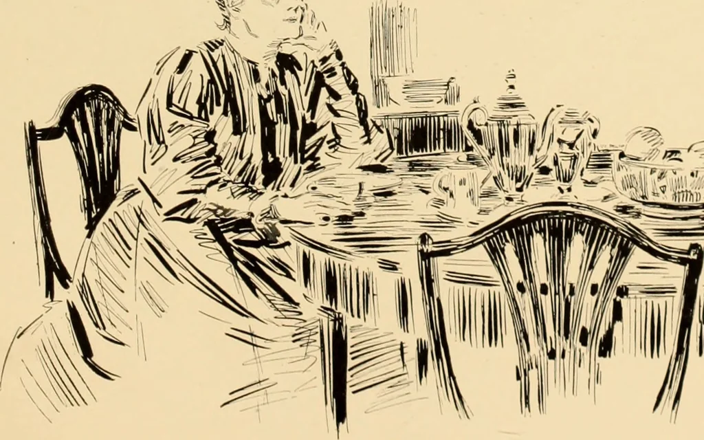An illustration from Men, women and mirth ..., 1909, leaf 26