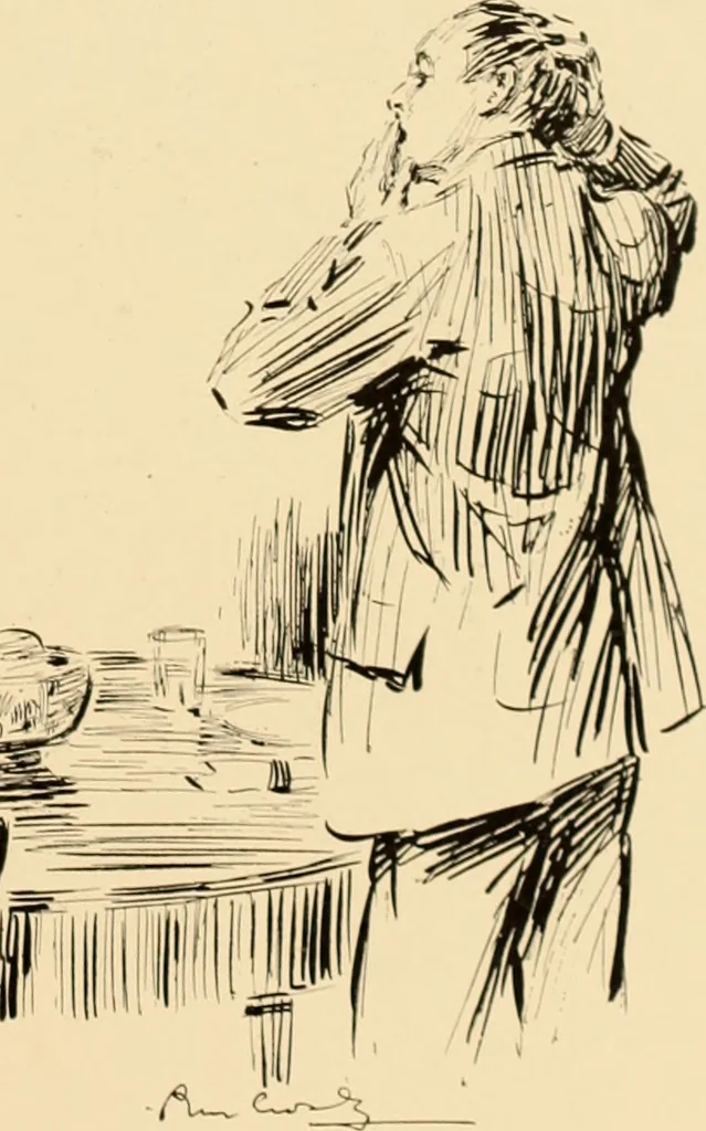 An illustration from Men, women and mirth ..., 1909, leaf 26