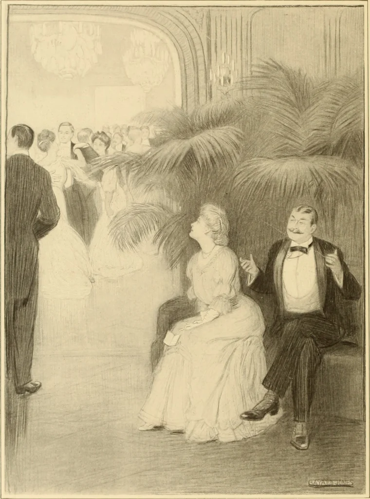 An illustration from Men, women and mirth ..., 1909, leaf 29