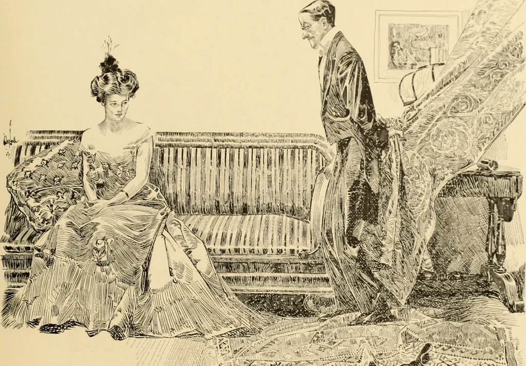 An illustration from Men, women and mirth ..., 1909, leaf 30