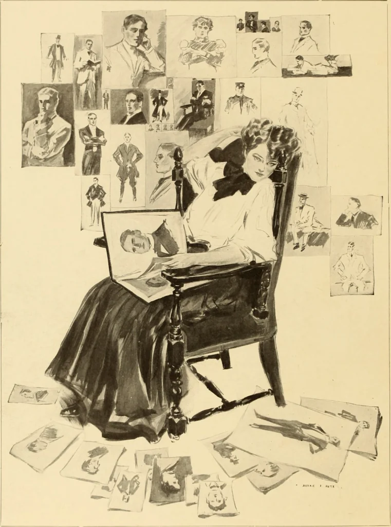 An illustration from Men, women and mirth ..., 1909, leaf 31