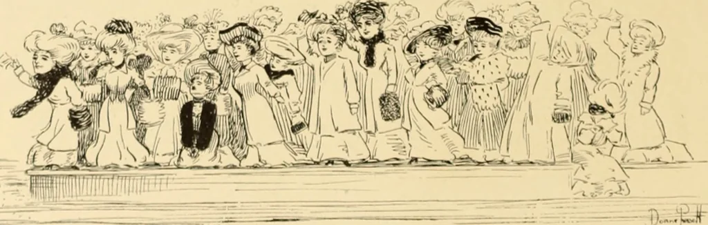 An illustration from Men, women and mirth ..., 1909, leaf 37