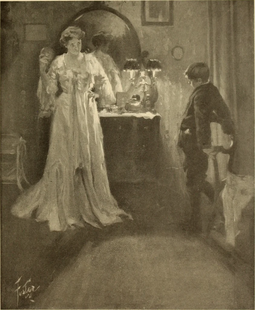 An illustration from Men, women and mirth ..., 1909, leaf 38