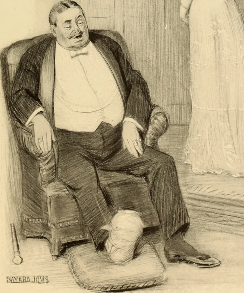 An illustration from Men, women and mirth ..., 1909, leaf 42