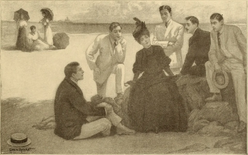An illustration from Men, women and mirth ..., 1909, leaf 44