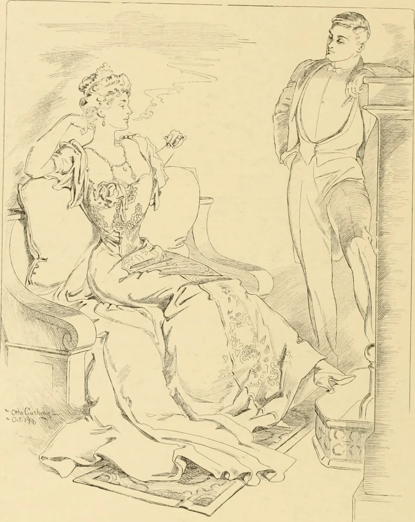 An illustration from Men, women and mirth ..., 1909, leaf 45