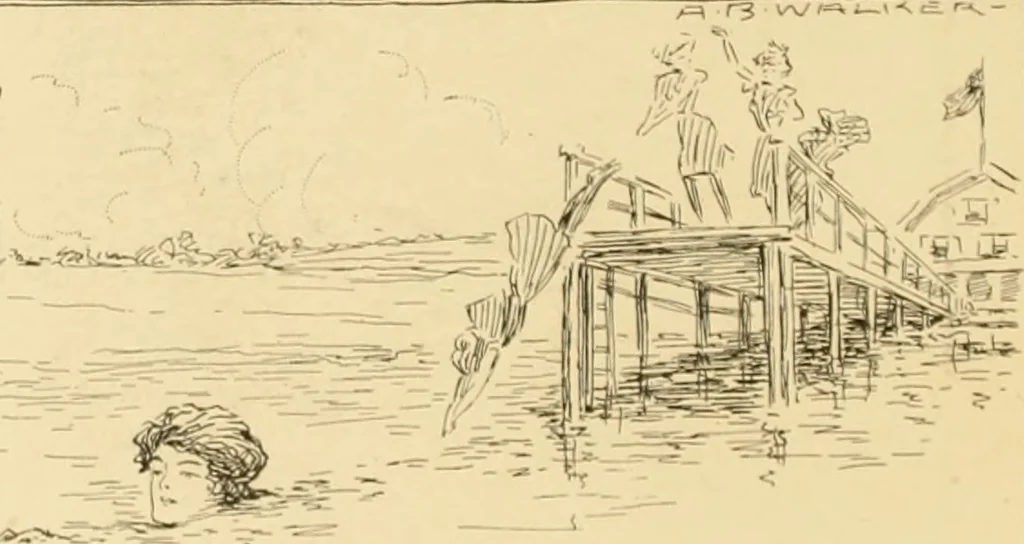 An illustration from Men, women and mirth ..., 1909, leaf 47