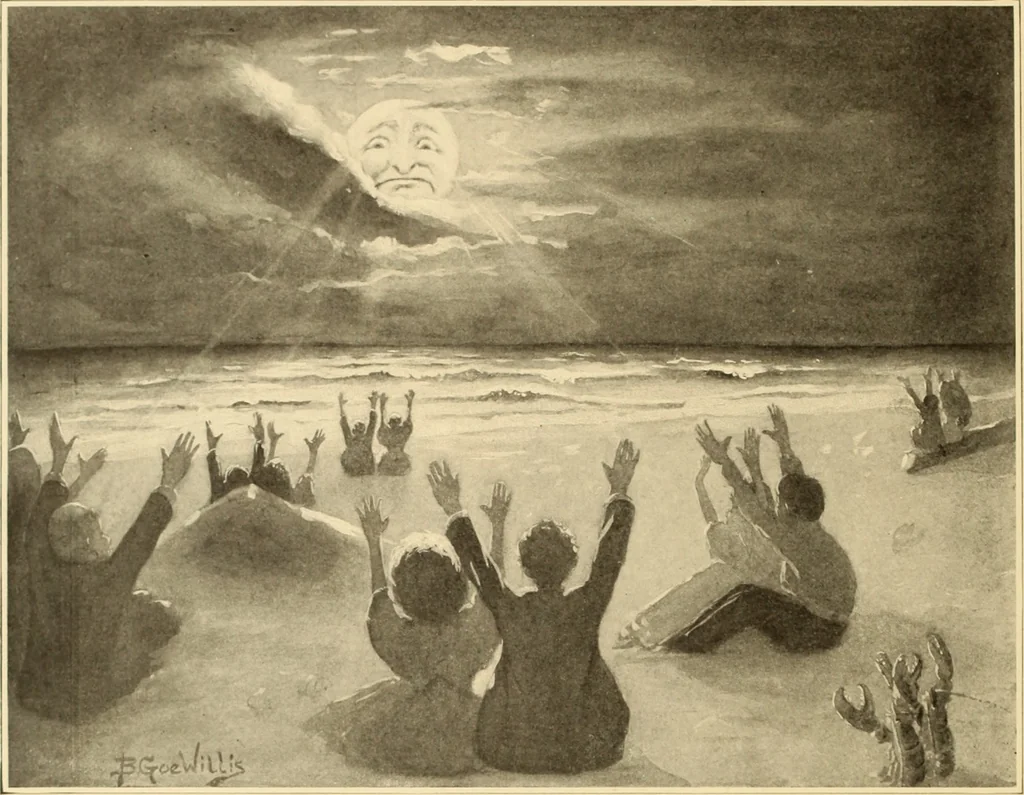 An illustration from Men, women and mirth ..., 1909, leaf 55