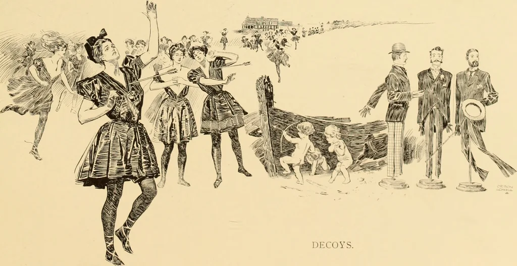 An illustration from Men, women and mirth ..., 1909, leaf 58