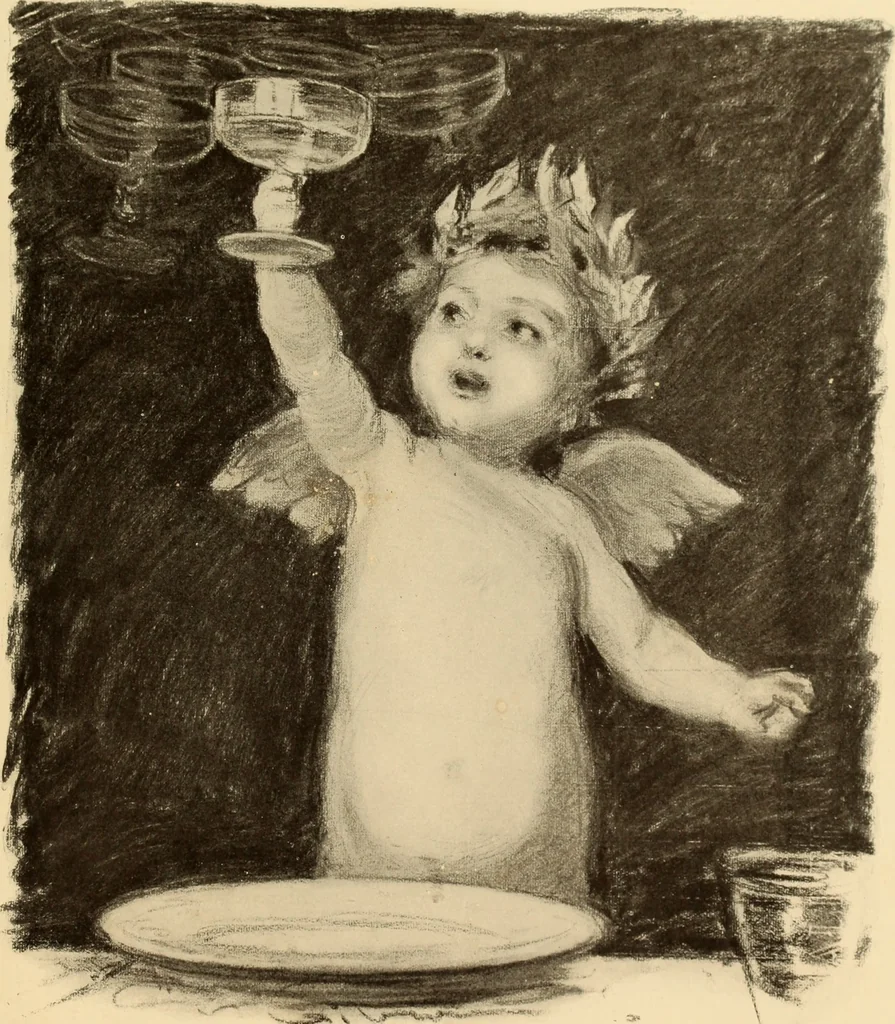 An illustration from Men, women and mirth ..., 1909, leaf 6