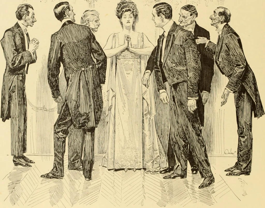 An illustration from Men, women and mirth ..., 1909, leaf 61