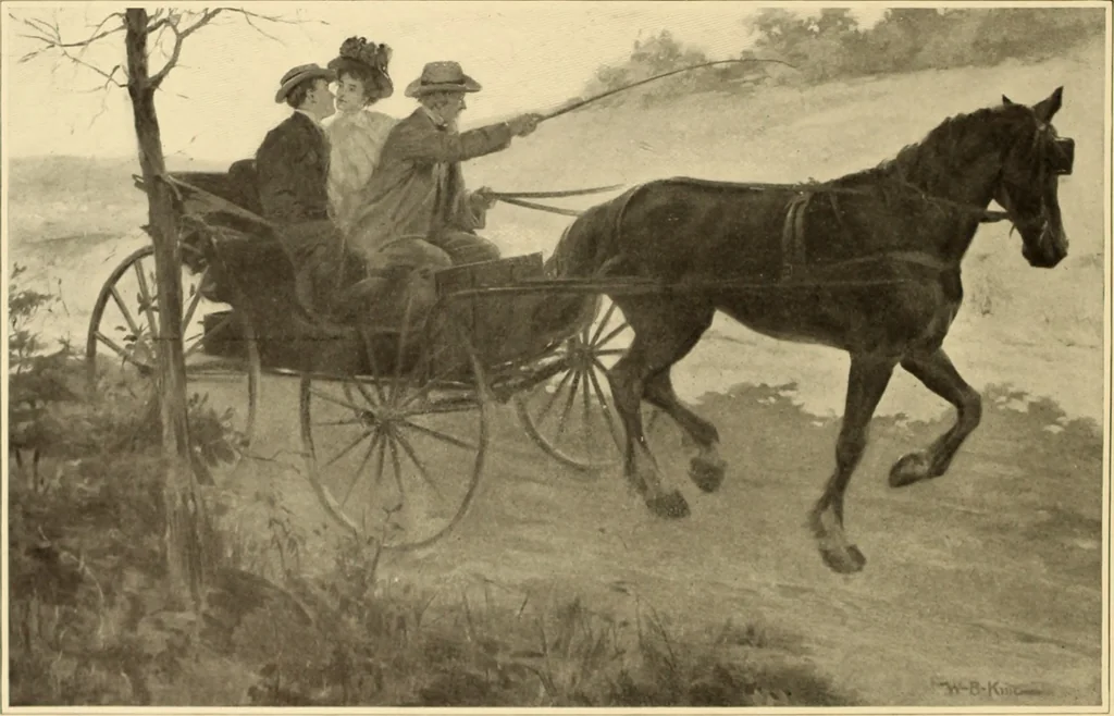 An illustration from Men, women and mirth ..., 1909, leaf 65