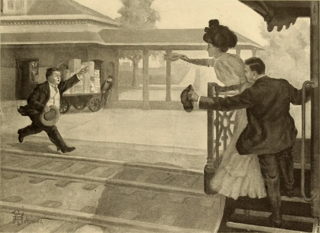 An illustration from Men, women and mirth ..., 1909, leaf 68
