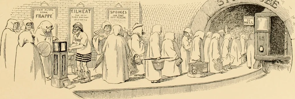 An illustration from Men, women and mirth ..., 1909, leaf 68