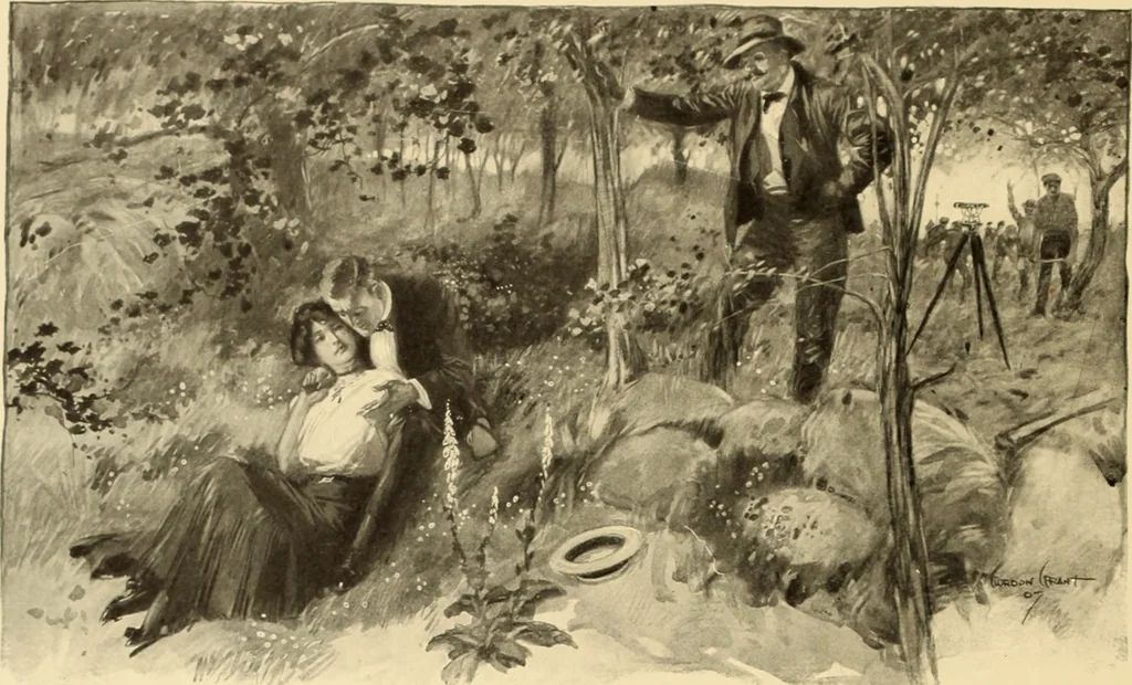 An illustration from Men, women and mirth ..., 1909, leaf 69