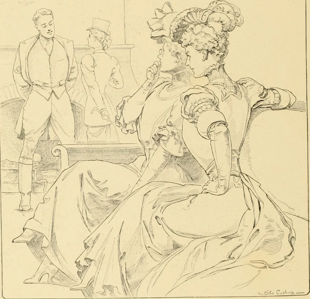 An illustration from Men, women and mirth ..., 1909, leaf 7