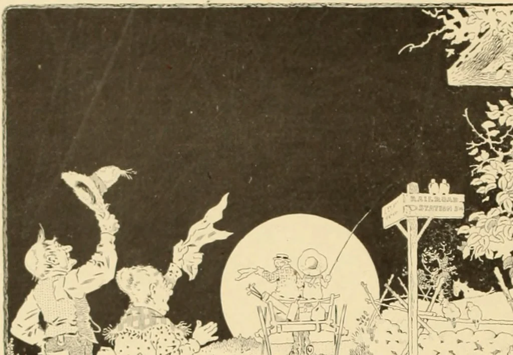 An illustration from Men, women and mirth ..., 1909, leaf 71