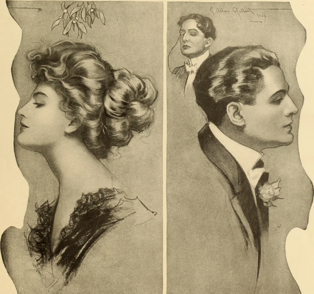 An illustration from Men, women and mirth ..., 1909, leaf 72