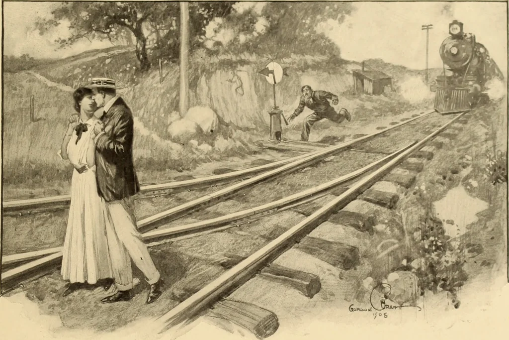 An illustration from Men, women and mirth ..., 1909, leaf 76