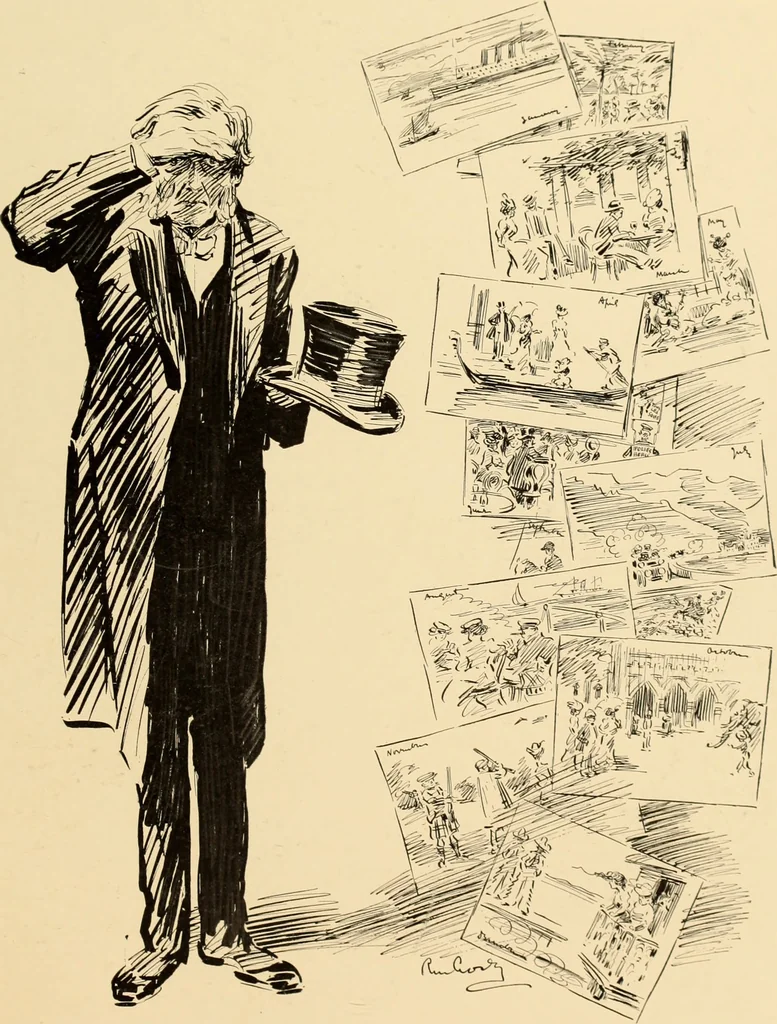 An illustration from Men, women and mirth ..., 1909, leaf 78