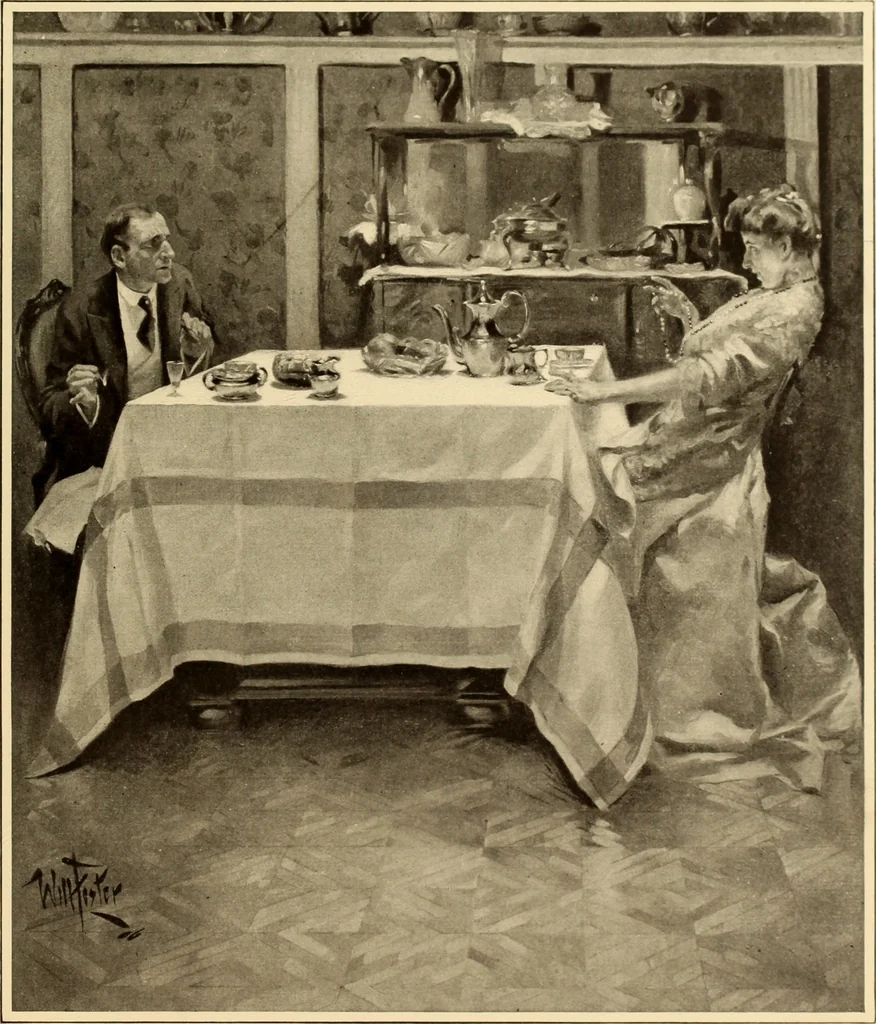 An illustration from Men, women and mirth ..., 1909, leaf 8