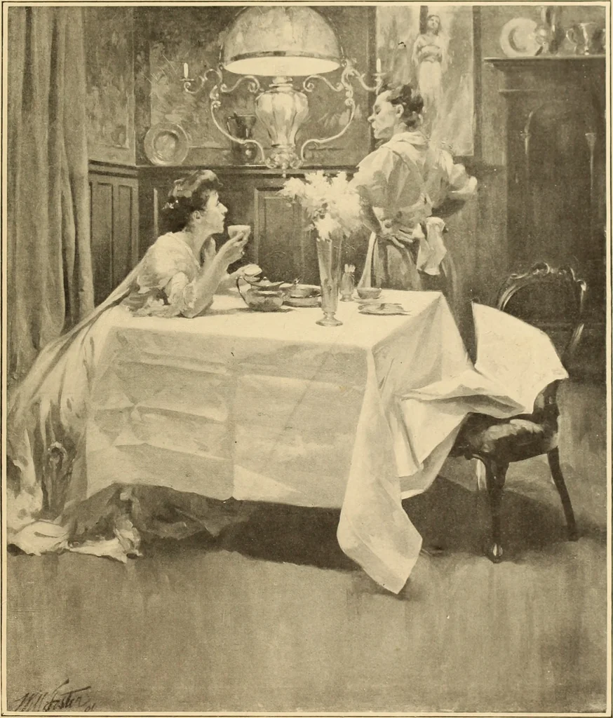 An illustration from Men, women and mirth ..., 1909, leaf 80