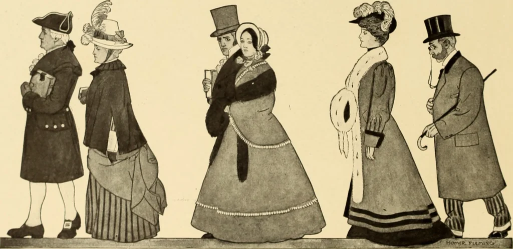 An illustration from Men, women and mirth ..., 1909, leaf 85