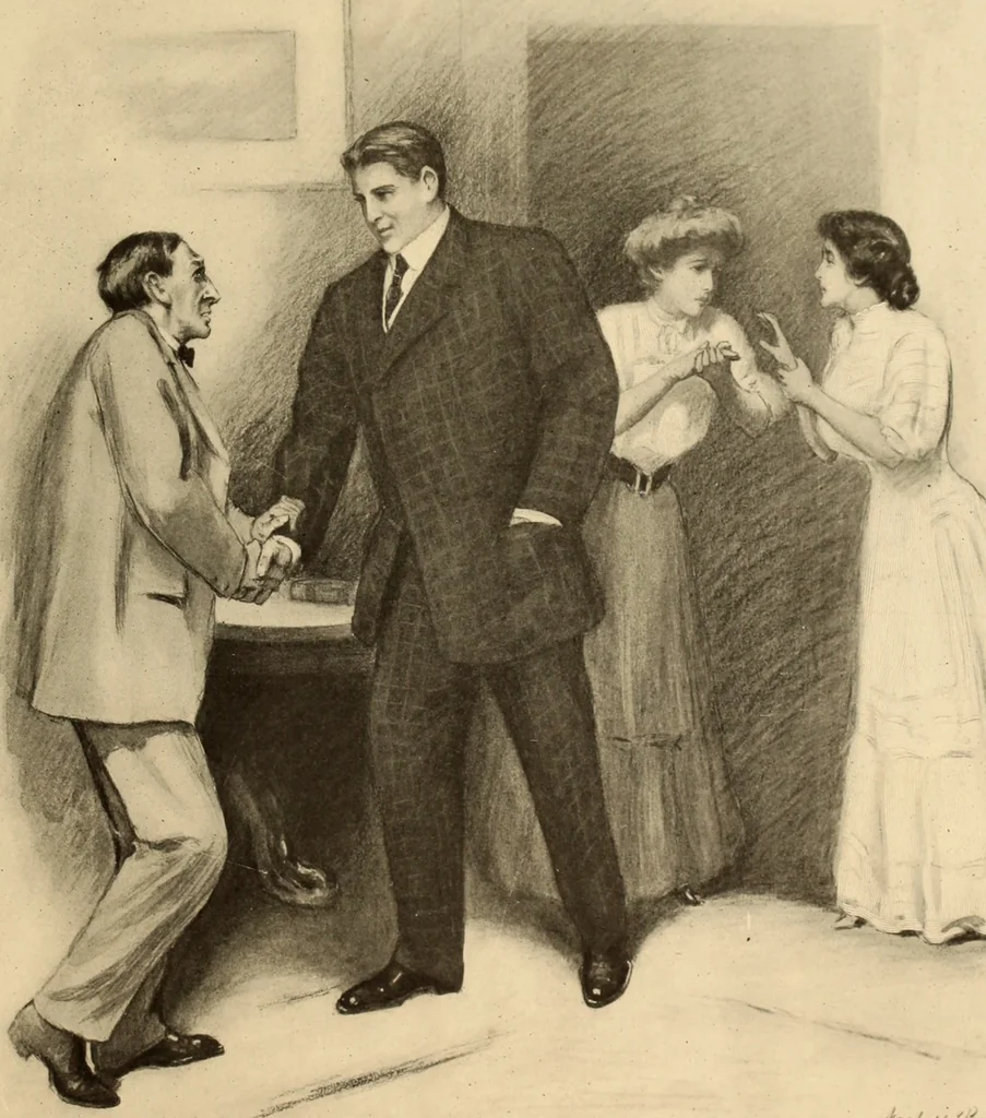An illustration from Men, women and mirth ..., 1909, leaf 86