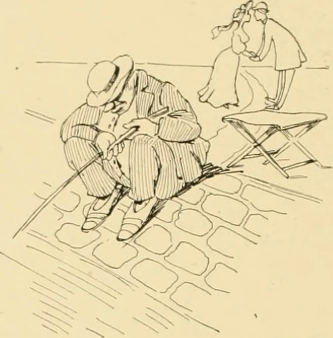 An illustration from Men, women and mirth ..., 1909, leaf 91