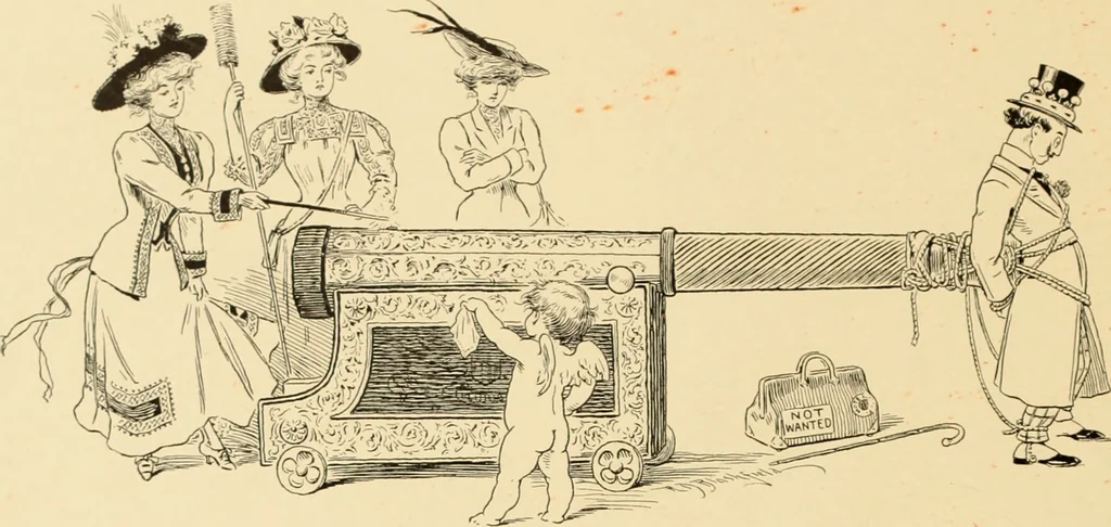 An illustration from Men, women and mirth ..., 1909, leaf 93