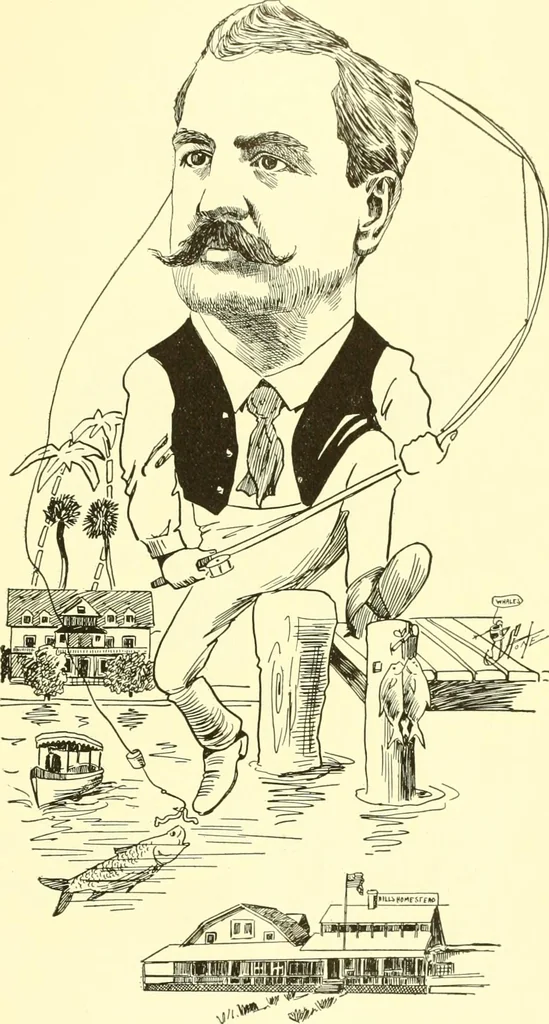 An illustration from Men of New Haven in cartoon, 1906, leaf 100