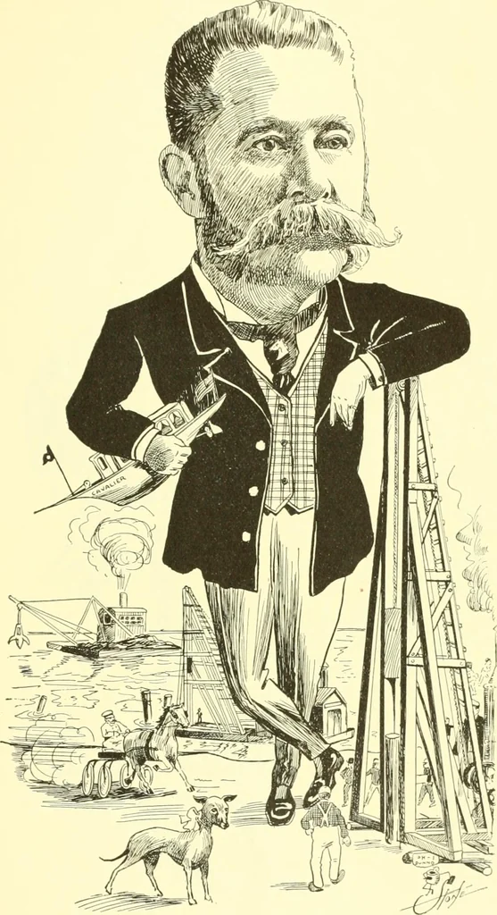 An illustration from Men of New Haven in cartoon, 1906, leaf 102