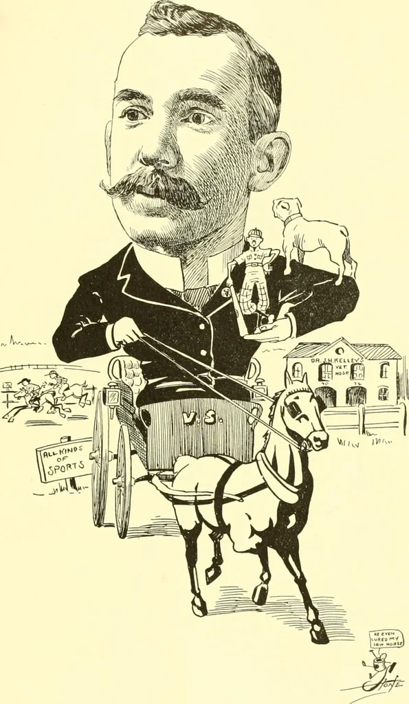 An illustration from Men of New Haven in cartoon, 1906, leaf 106