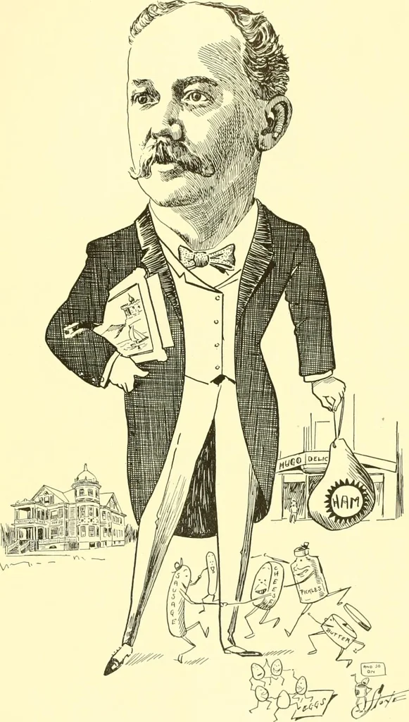 An illustration from Men of New Haven in cartoon, 1906, leaf 108