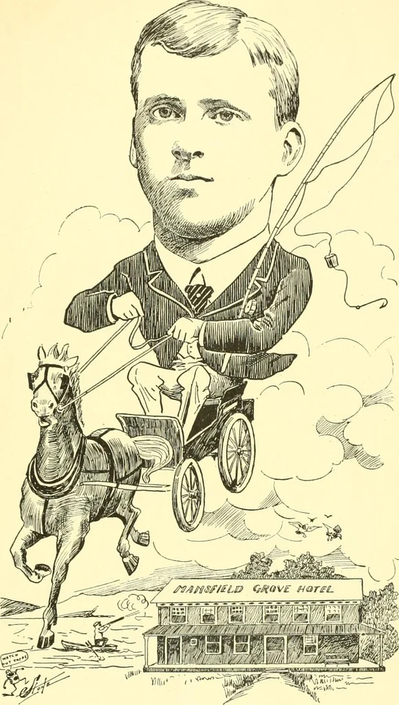 An illustration from Men of New Haven in cartoon, 1906, leaf 112