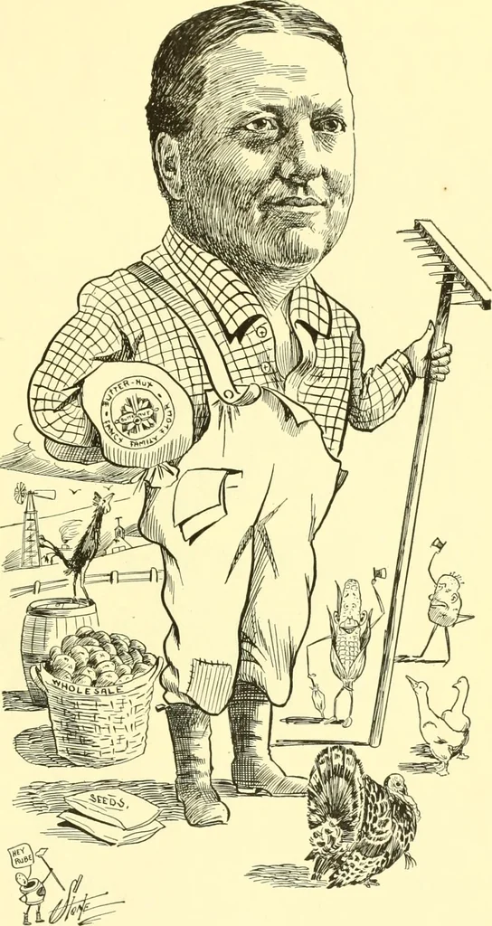 An illustration from Men of New Haven in cartoon, 1906, leaf 14
