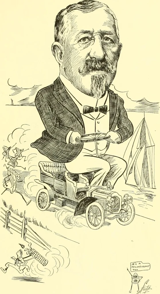 An illustration from Men of New Haven in cartoon, 1906, leaf 16