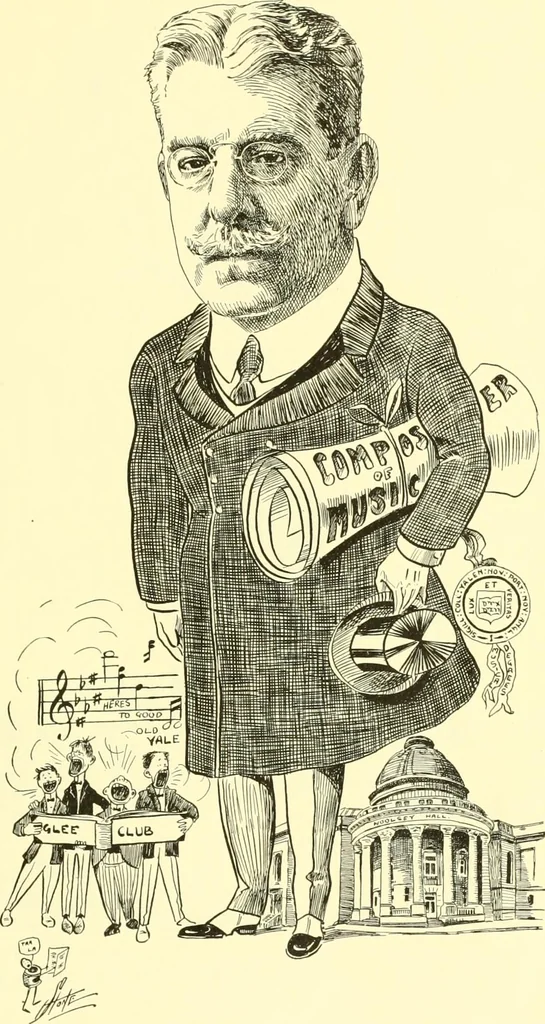 An illustration from Men of New Haven in cartoon, 1906, leaf 20