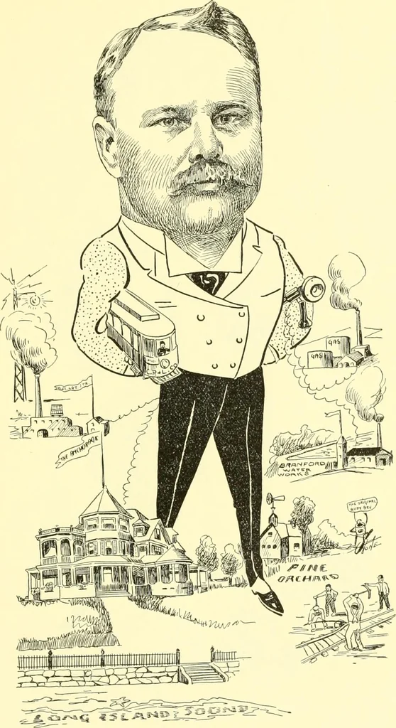 An illustration from Men of New Haven in cartoon, 1906, leaf 22